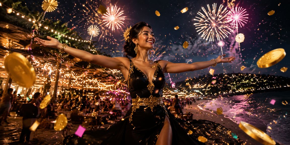 Pengguna mengakses situs taruhan casino ratuvegas dari pantai menggunakan ponsel